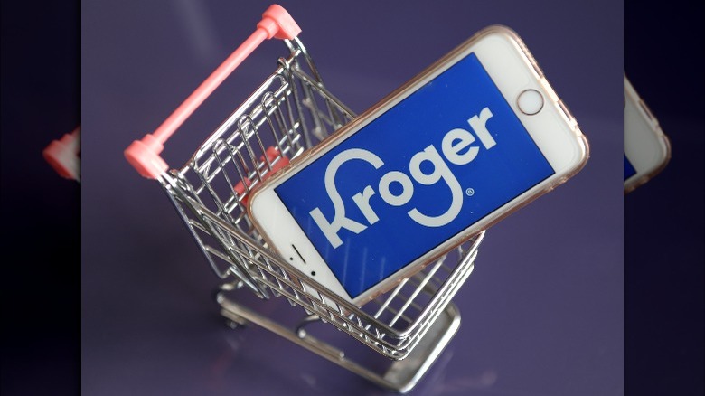 Kroger logo on a phone