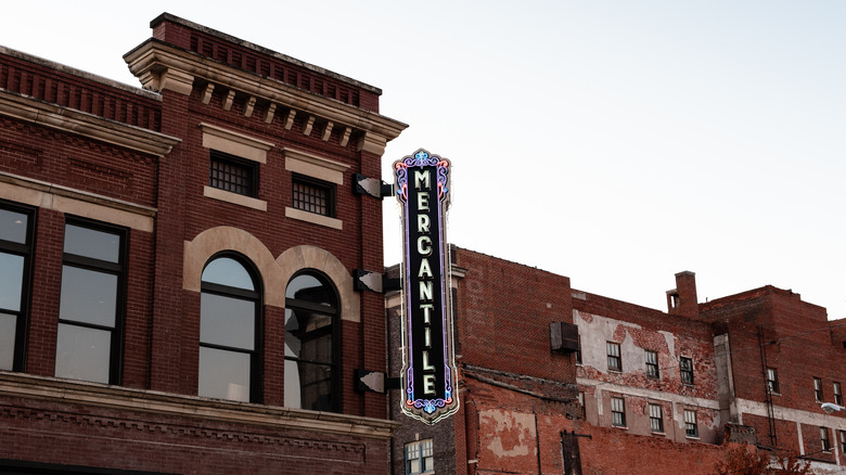 Facade of The Mercantile store in Oklahoma