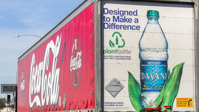 Dasani ad on Coca-Cola truck