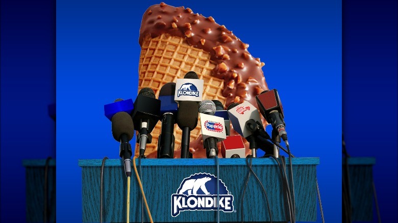 Choco Taco with microphones in front of it