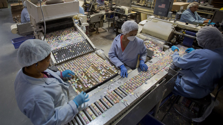 Workers at Necco factory