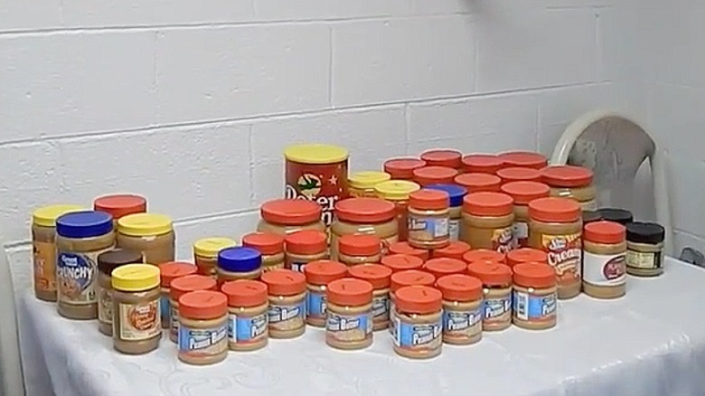 donated jars of peanut butter