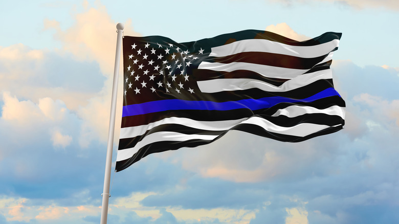 thin blue lign pro police flag