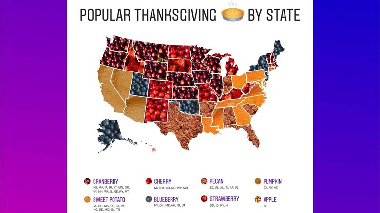 Popular Thanksgiving pies map