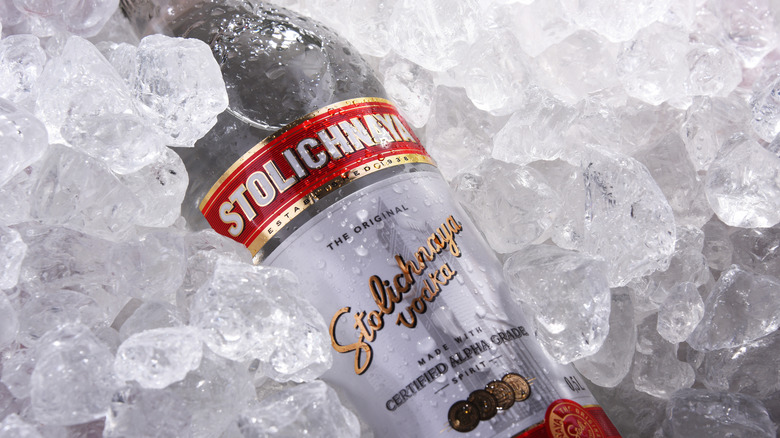 Solichnaya vodka in ice