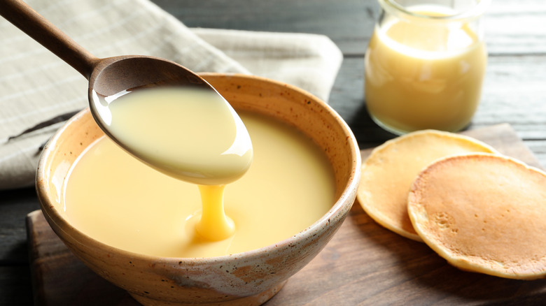 Condensed milk in a bowl