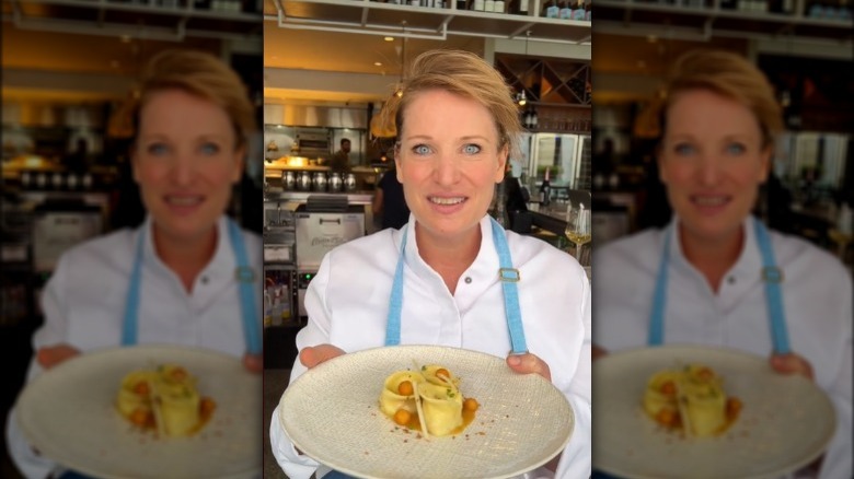 chef amy brandwein with gourmet happy meal tortelloni