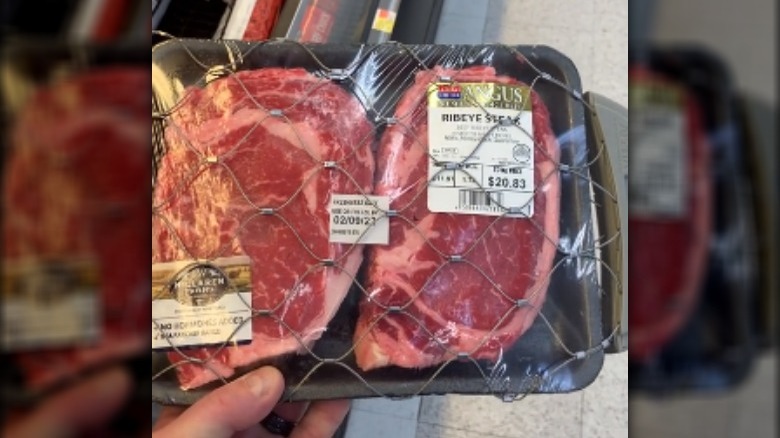 Walmart steaks in metal locks