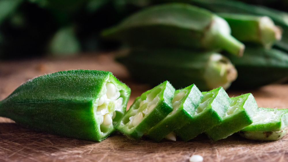 Fresh Okra up close