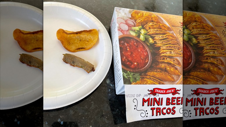 cooked mini taco and box