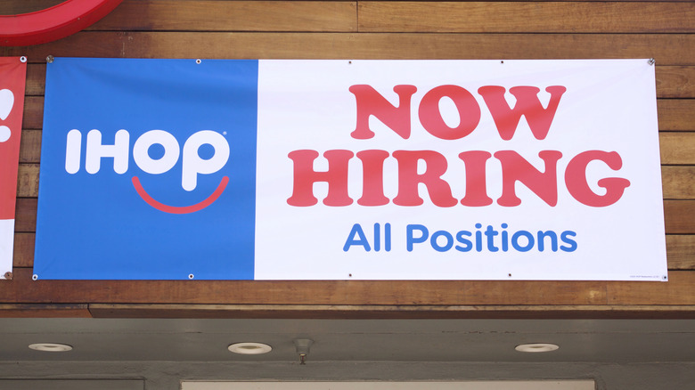 IHOP hiring sign 