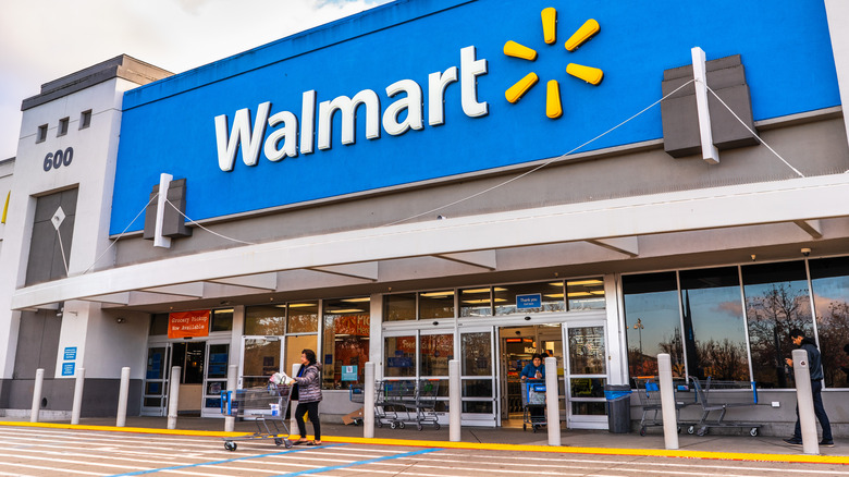 Exterior of Walmart store in California