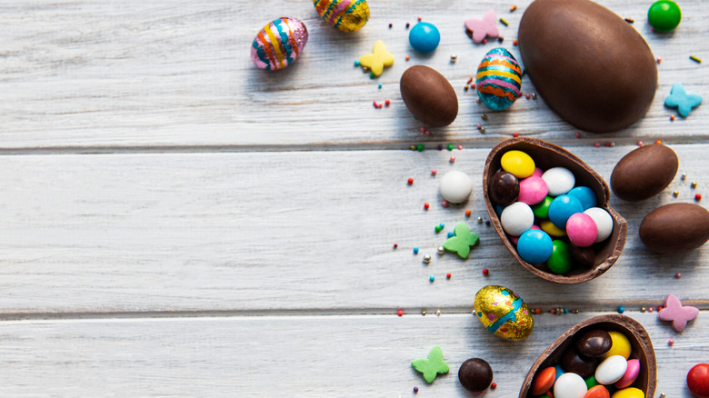 A selection of chocolate Easter eggs 