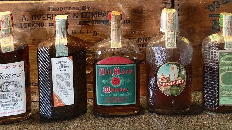 Prohibition Era whiskey bottles