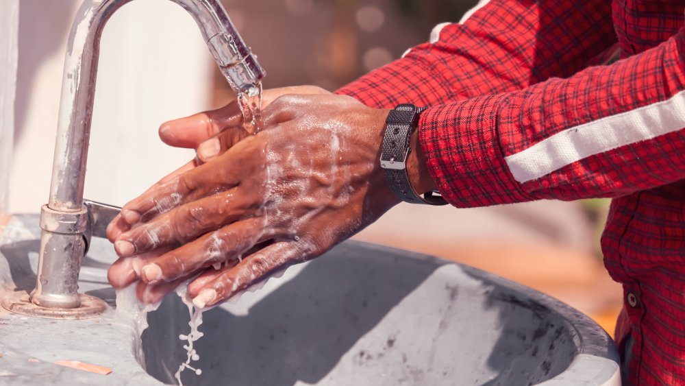 washing hands