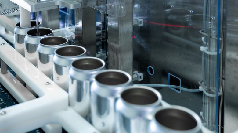 Empty beer cans for processing