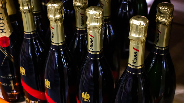 Bottles of Mumm sparkling wine