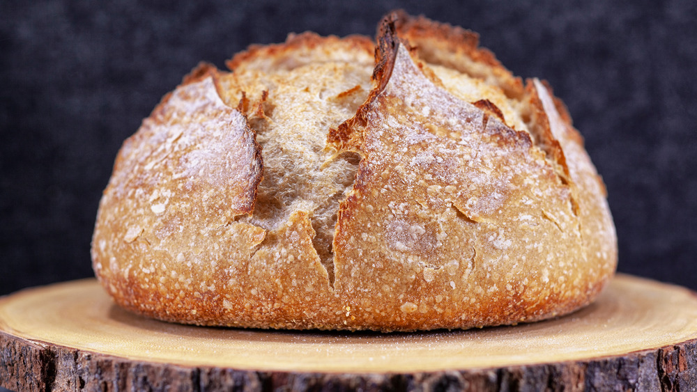 Boule of homemade sourdough bread