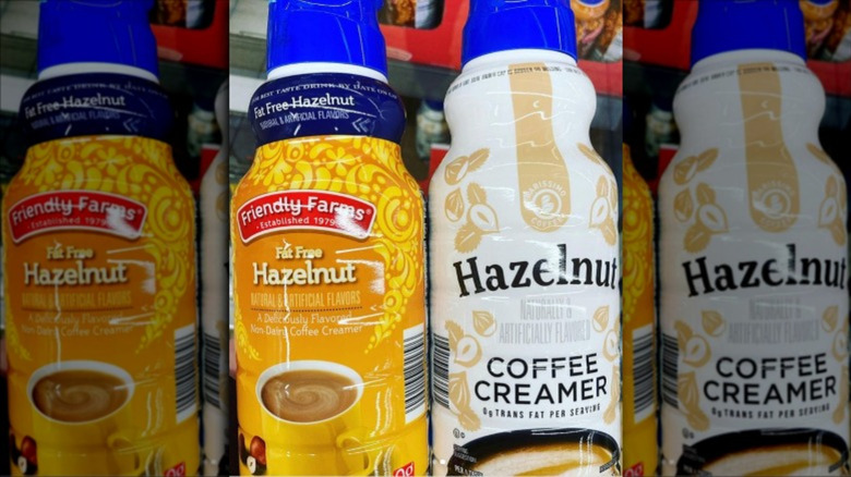 Aldi Friendly Farms and Barissimo coffee creamer packaging