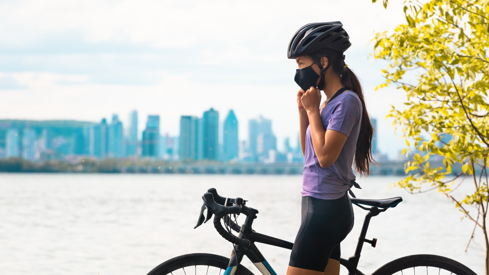 Bicyclist working out