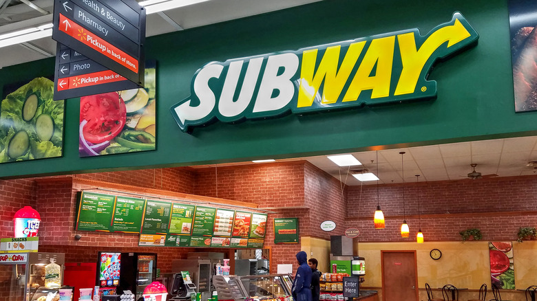 Exterior of a walk-up Subway location.