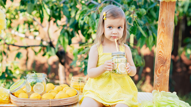 Girl at lemonade stand