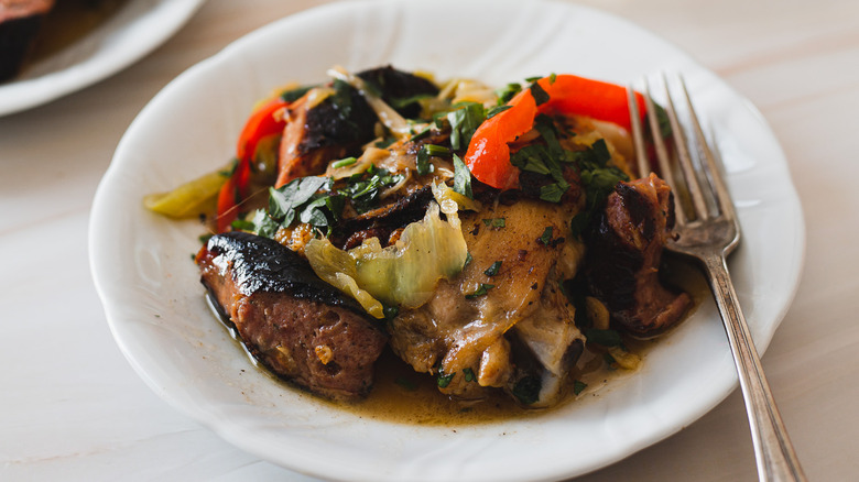 chicken and vegetables in bowl