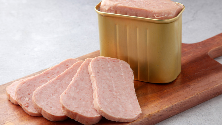 Spam cut into slices