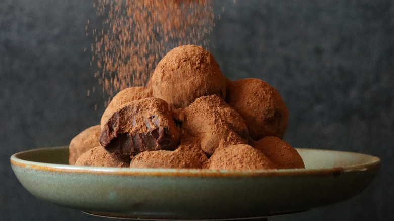 Cocoa dusted truffles