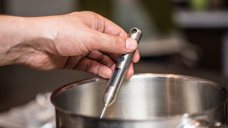 deep frying with a thermometer