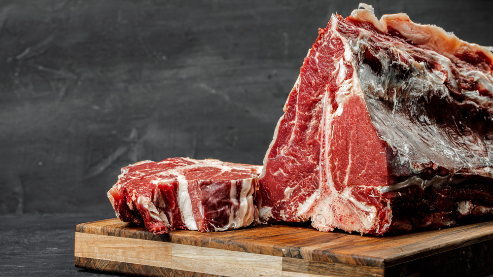 A raw T-Bone steak