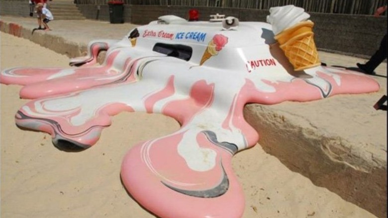 Melted ice cream truck