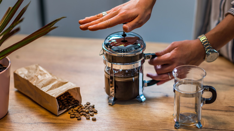 Brewing French press coffee