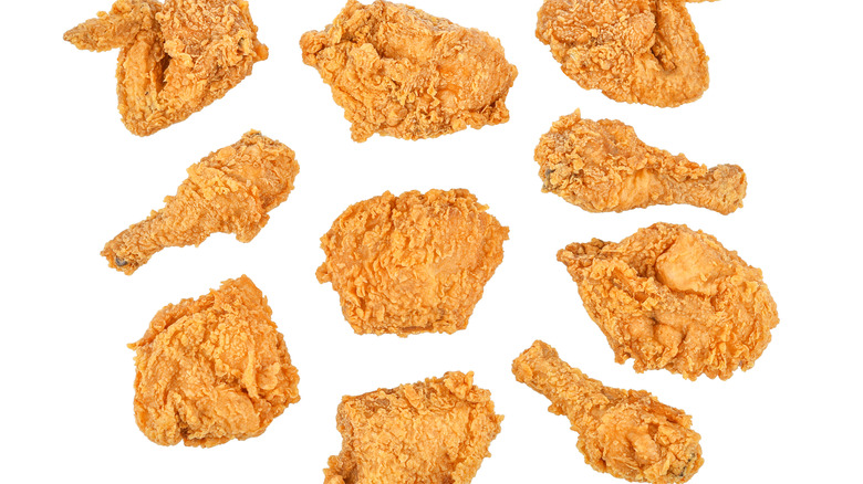 Fried chicken pieces