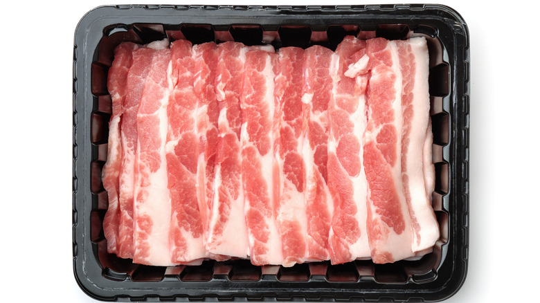 Package of raw bacon