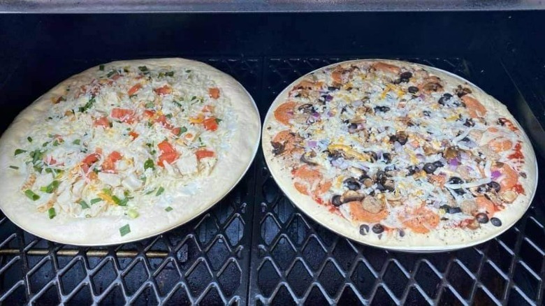 Pizza  on a smoker