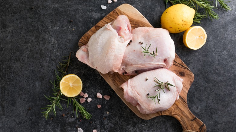 Raw chicken thighs