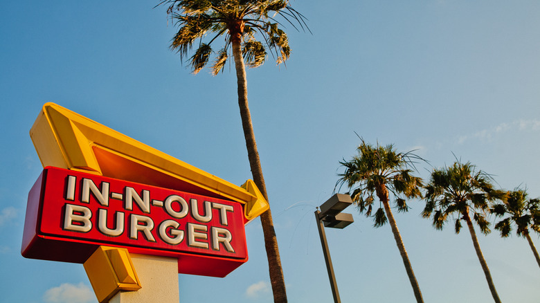 In-N-Out sign with palm trees