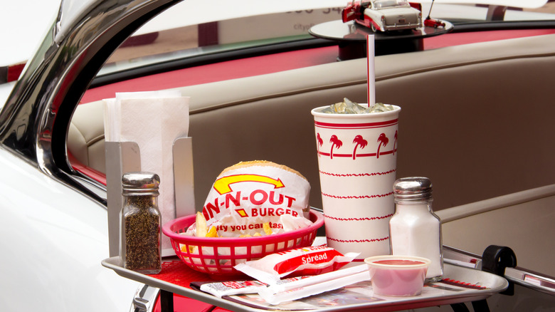 In-N-Out meal on carside tray