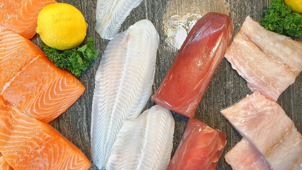 Raw fish in various forms