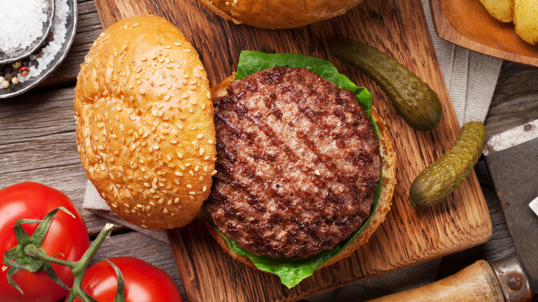 Homemade grilled burger