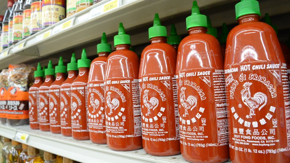 Sriracha bottles