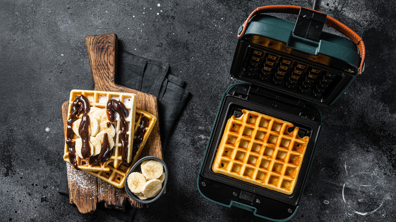 waffle in waffle maker