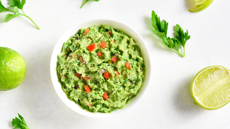 Guacamole on light background