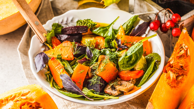 Salad with winter squash