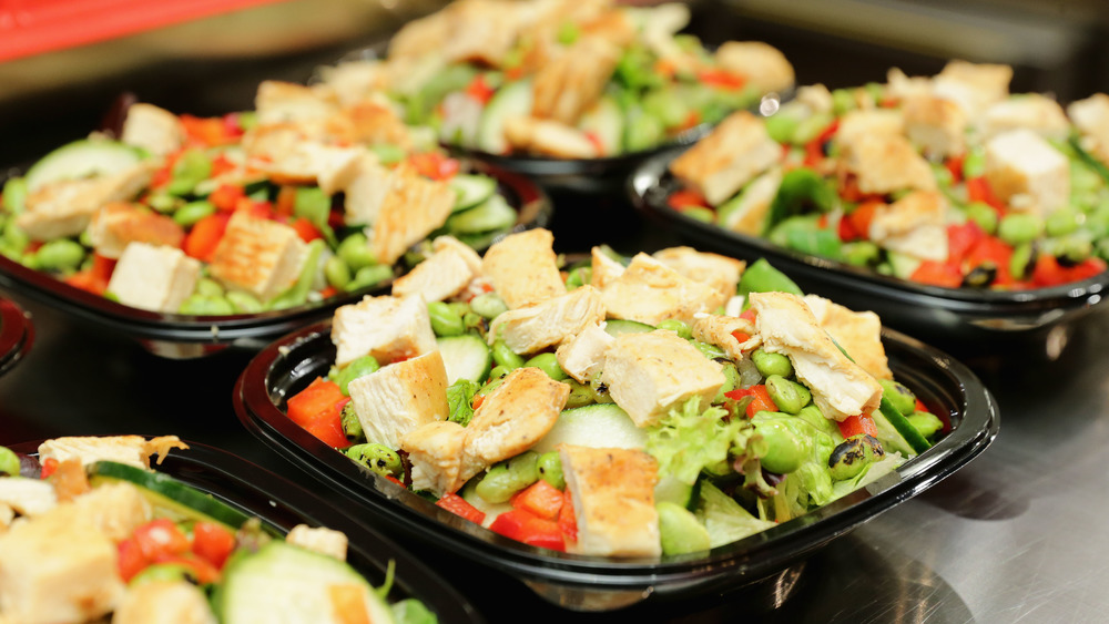 Row of Wendy's salads