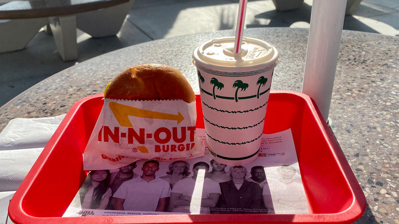 In-N-Out meal on a tray