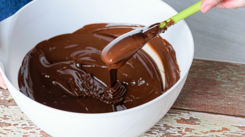 Chocolate melting in a bowl  