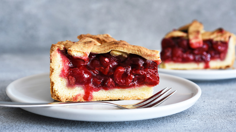 Slice of cherry pie