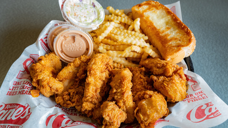 Raising Cane's chicken fingers, fries, and Texas toast